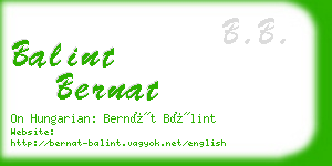 balint bernat business card